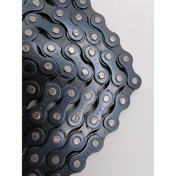 VINTAGE KEC (Japan) BMX CHAIN 80's OLD SCHOOL - K.E.C. Ver. 7.D Black 104 LINKS - Picture 2 of 11